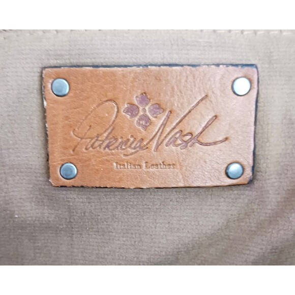 Patricia Nash Benvenuto Bark Brown Distressed Italian Leather Lg Tote Studs - Picture 8 of 11